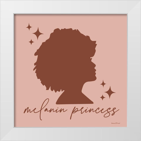 Melanin Princess White Modern Wood Framed Art Print by Lettered and Lined