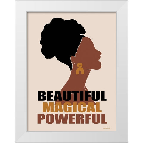 Beautiful White Modern Wood Framed Art Print by Lettered and Lined