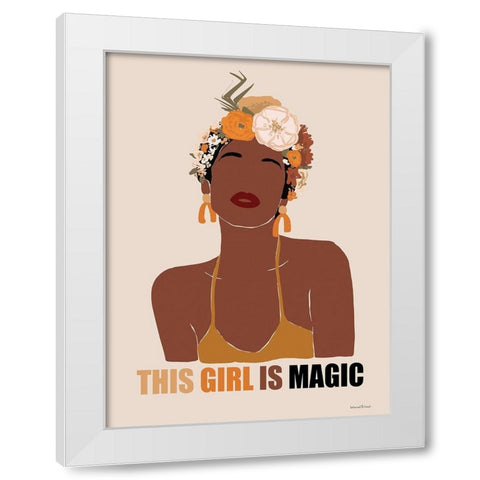 This Girl is Magic I White Modern Wood Framed Art Print by Lettered and Lined
