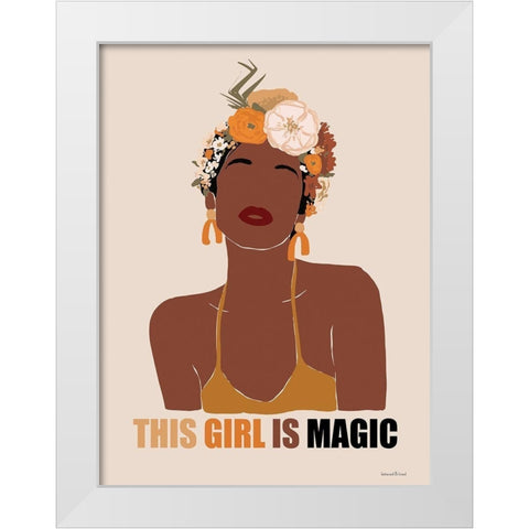 This Girl is Magic I White Modern Wood Framed Art Print by Lettered and Lined