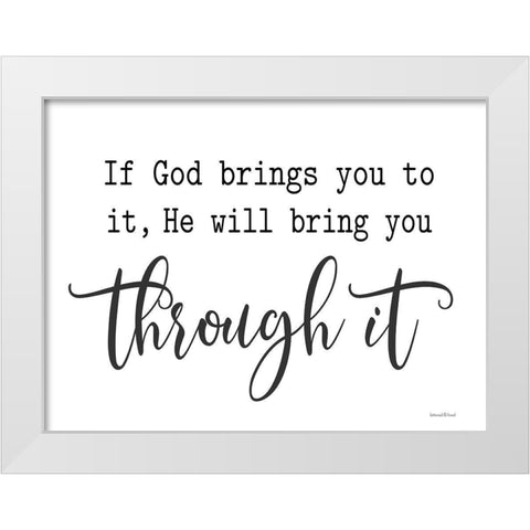 Through It White Modern Wood Framed Art Print by lettered And lined