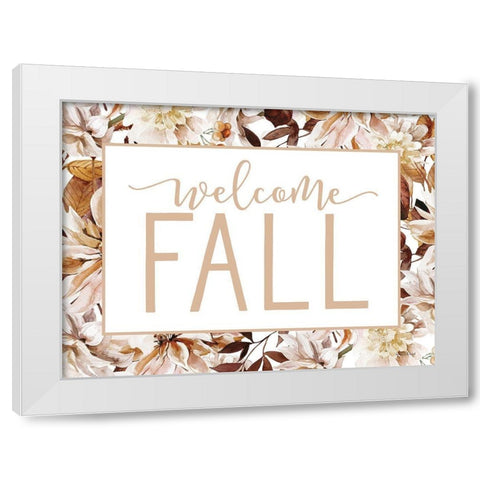 Welcome Fall White Modern Wood Framed Art Print by Lettered and Lined