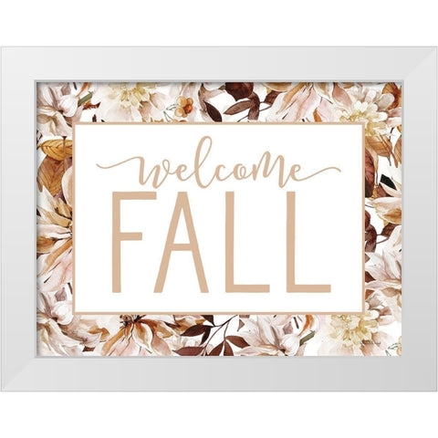 Welcome Fall White Modern Wood Framed Art Print by Lettered and Lined