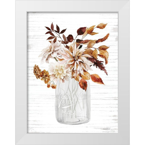 Autumn Floral I White Modern Wood Framed Art Print by lettered And lined