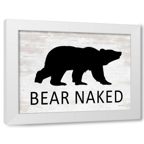 Bear Naked White Modern Wood Framed Art Print by lettered And lined