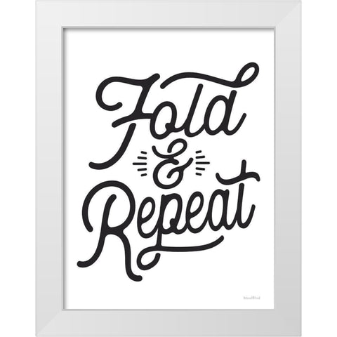 Fold And Repeat White Modern Wood Framed Art Print by lettered And lined