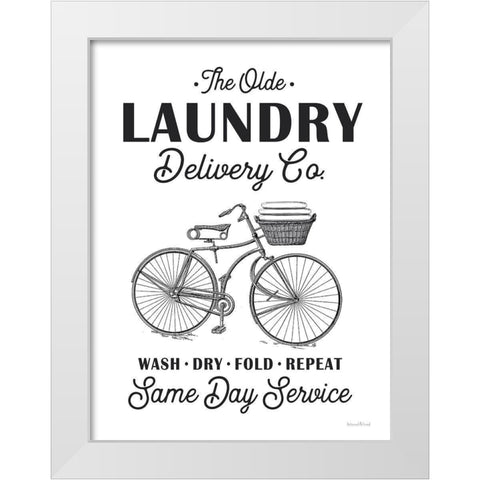 Laundry Delivery Co. White Modern Wood Framed Art Print by lettered And lined