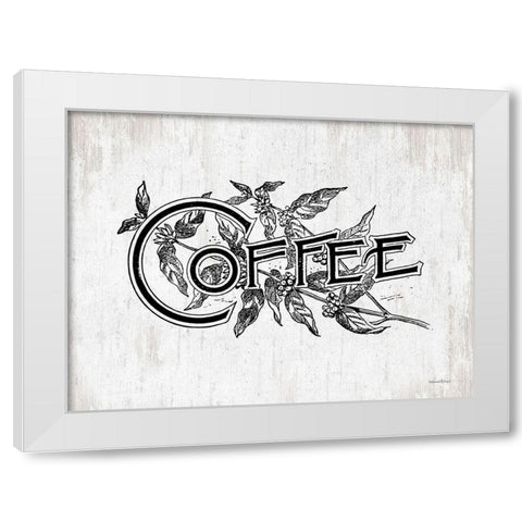 Coffee White Modern Wood Framed Art Print by lettered And lined