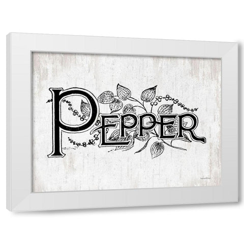 Pepper White Modern Wood Framed Art Print by lettered And lined