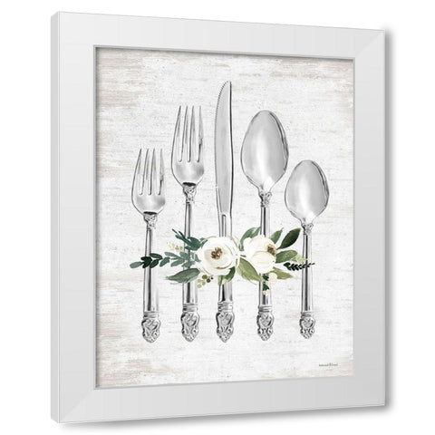 Ready to Dine White Modern Wood Framed Art Print by lettered And lined