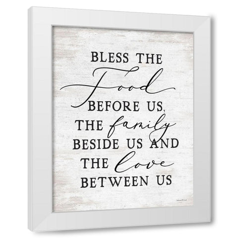 Bless the Food Before Us White Modern Wood Framed Art Print by lettered And lined