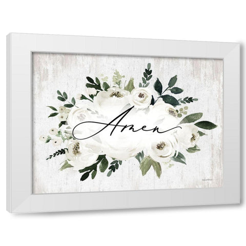 Amen White Modern Wood Framed Art Print by lettered And lined