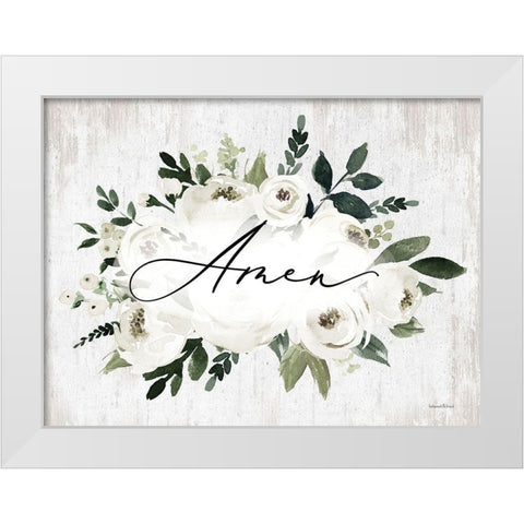 Amen White Modern Wood Framed Art Print by lettered And lined