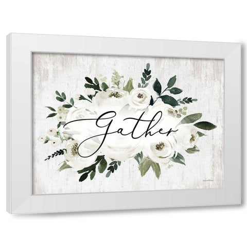 Gather White Modern Wood Framed Art Print by lettered And lined