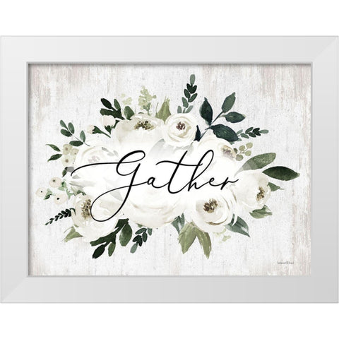 Gather White Modern Wood Framed Art Print by lettered And lined