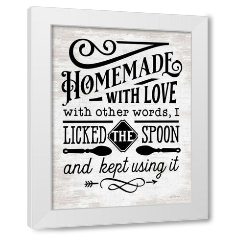 Homemade With Love White Modern Wood Framed Art Print by lettered And lined