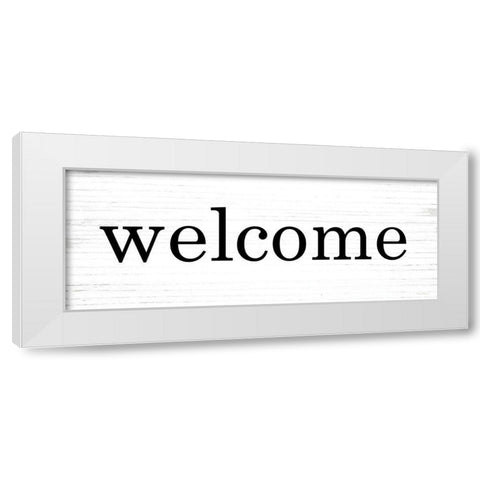 Welcome White Modern Wood Framed Art Print by Lettered and Lined