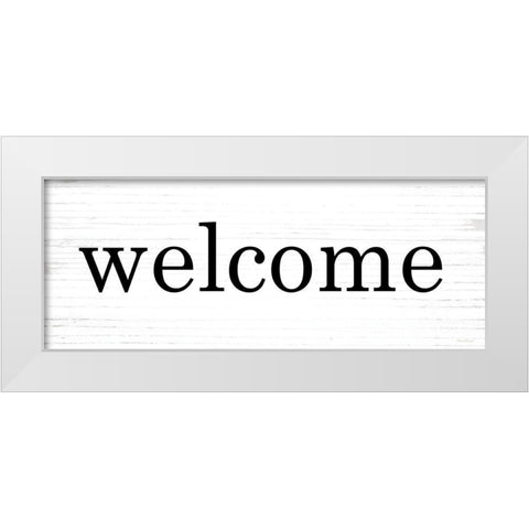 Welcome White Modern Wood Framed Art Print by Lettered and Lined