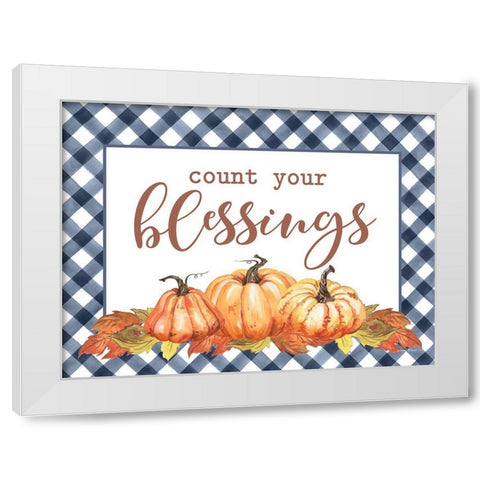 Count Your Blessings White Modern Wood Framed Art Print by Lettered And Lined