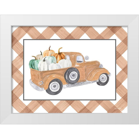Autumn Haul White Modern Wood Framed Art Print by Lettered And Lined