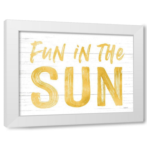Fun in the Sun White Modern Wood Framed Art Print by Lettered and Lined