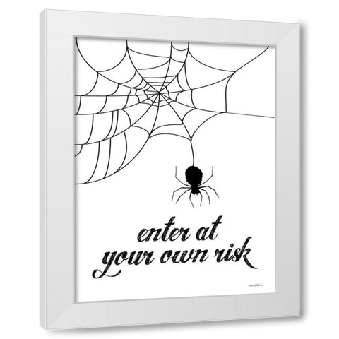 Enter At Your Own Risk White Modern Wood Framed Art Print by Lettered and Lined