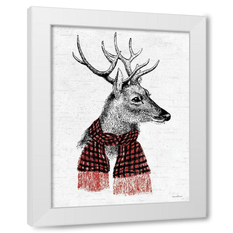 Holiday Reindeer   White Modern Wood Framed Art Print by lettered and lined