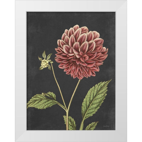 Dahlia White Modern Wood Framed Art Print by Lettered And Lined