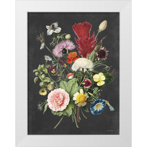 Vintage Bouquet White Modern Wood Framed Art Print by Lettered And Lined