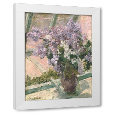 Lilacs in the Light White Modern Wood Framed Art Print by Lettered And Lined