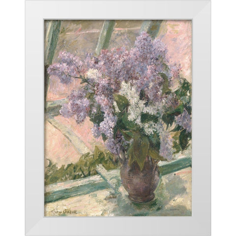 Lilacs in the Light White Modern Wood Framed Art Print by Lettered And Lined