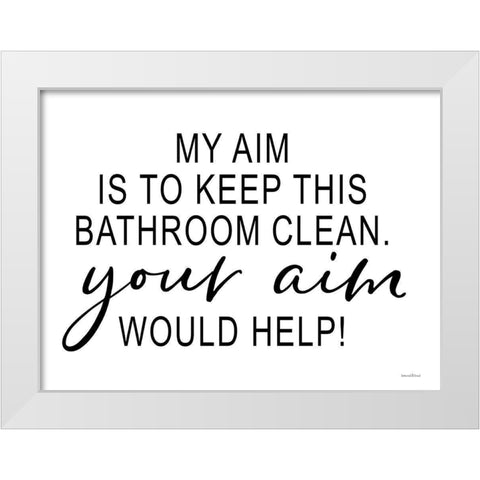 Clean Bathroom White Modern Wood Framed Art Print by Lettered And Lined