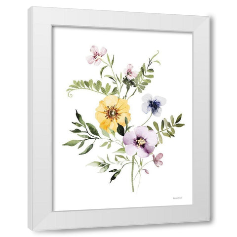 Wildflowers II White Modern Wood Framed Art Print by Lettered And Lined