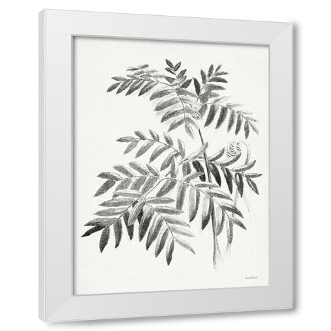 Leaf Illustration I White Modern Wood Framed Art Print by Lettered And Lined