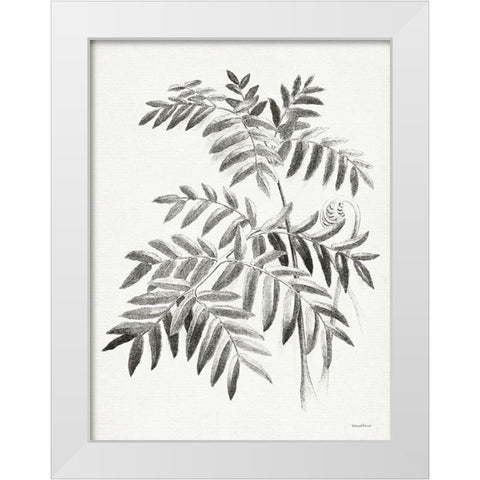 Leaf Illustration I White Modern Wood Framed Art Print by Lettered And Lined