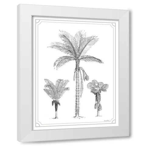 Palm Trio White Modern Wood Framed Art Print by Lettered And Lined