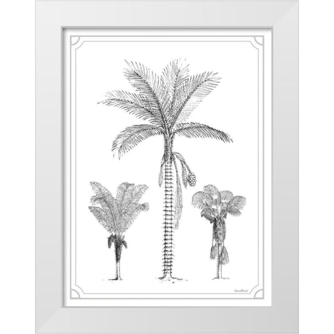Palm Trio White Modern Wood Framed Art Print by Lettered And Lined