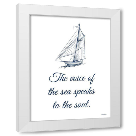 The Voice of the Sea White Modern Wood Framed Art Print by Lettered And Lined