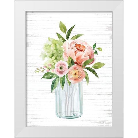 Spring Floral III White Modern Wood Framed Art Print by Lettered And Lined
