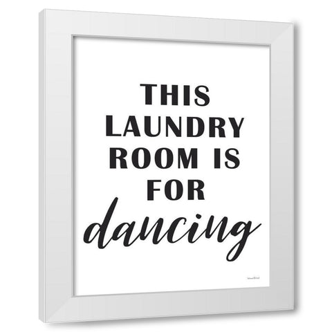 This Landry Room White Modern Wood Framed Art Print by Lettered And Lined