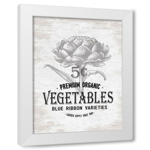 Vegetables White Modern Wood Framed Art Print by Lettered And Lined