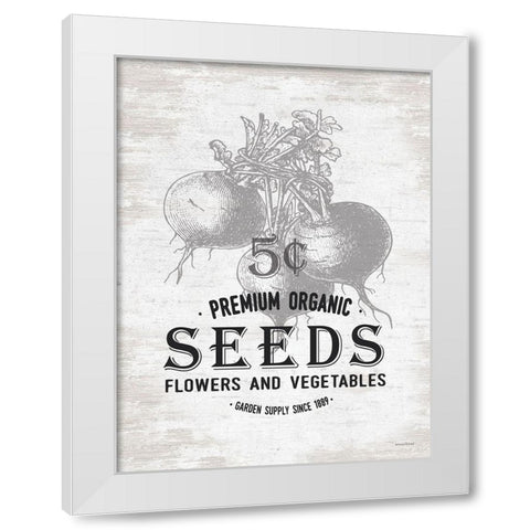 Seeds White Modern Wood Framed Art Print by Lettered And Lined