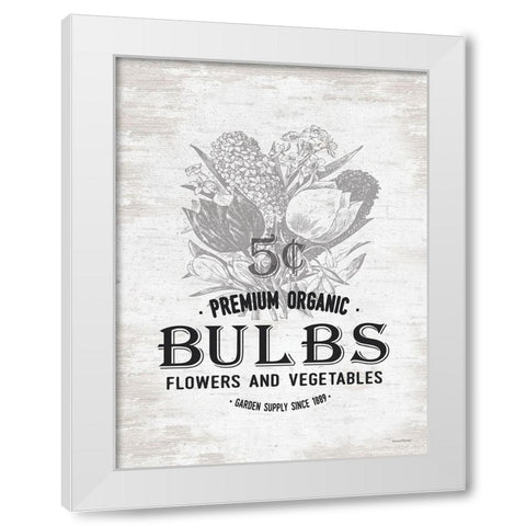 Bulbs White Modern Wood Framed Art Print by Lettered And Lined