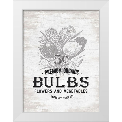 Bulbs White Modern Wood Framed Art Print by Lettered And Lined