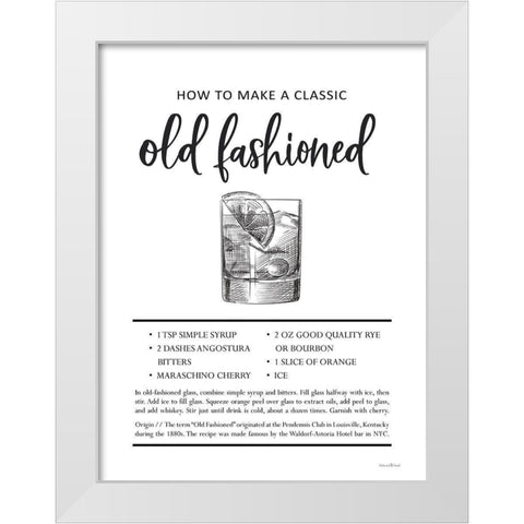 Old Fashioned White Modern Wood Framed Art Print by Lettered And Lined