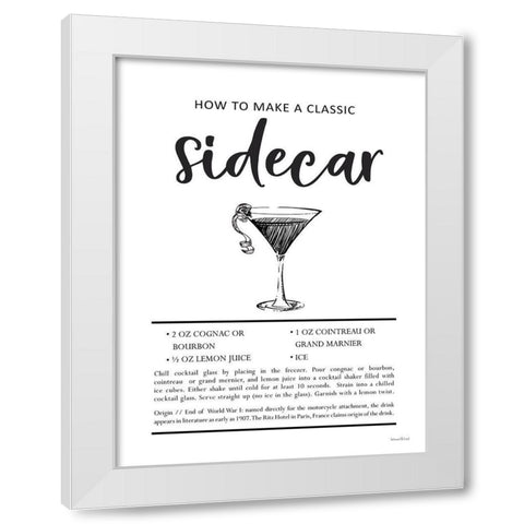 Sidecar White Modern Wood Framed Art Print by Lettered And Lined