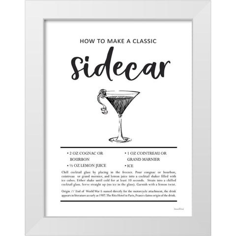 Sidecar White Modern Wood Framed Art Print by Lettered And Lined