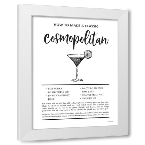 Cosmopolitan White Modern Wood Framed Art Print by Lettered And Lined