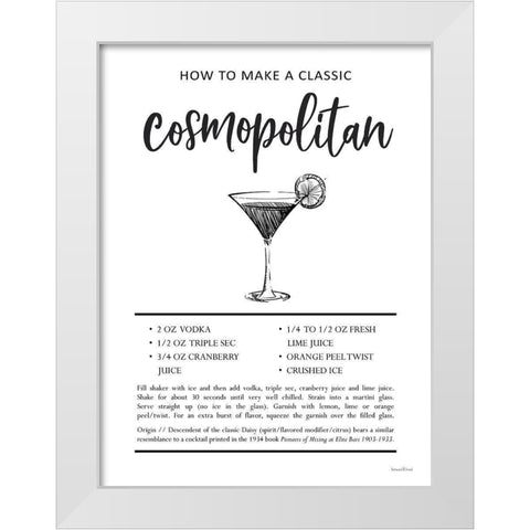 Cosmopolitan White Modern Wood Framed Art Print by Lettered And Lined