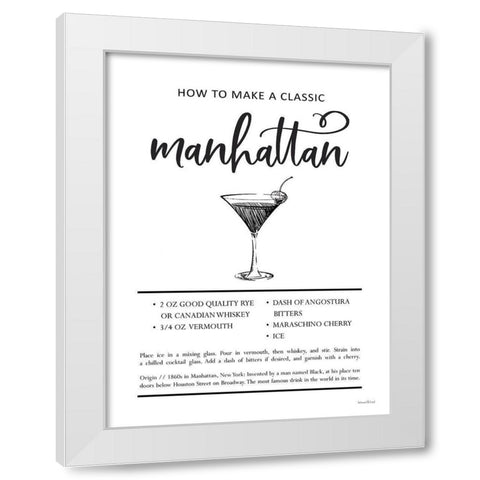 Manhattan White Modern Wood Framed Art Print by Lettered And Lined
